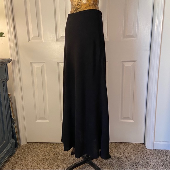 Vintage Banana Republic Maxi Black Flowery Skirt